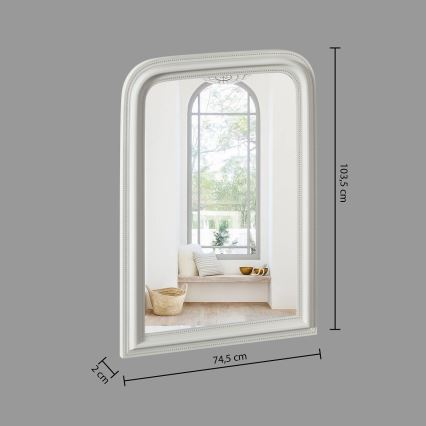 Atmosphera - Specchio da parete ADELE 104x74 cm pino/bianco