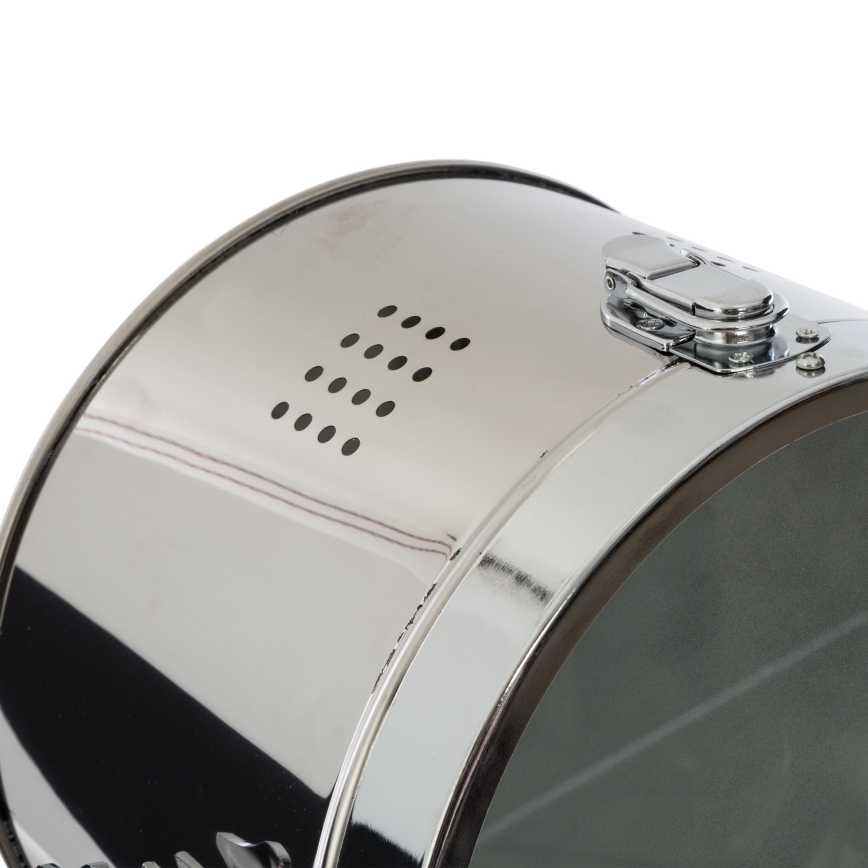 Atmosphera - Stehleuchte EBOR 1xE27/25W/230V Kiefer/glänzendes Chrom