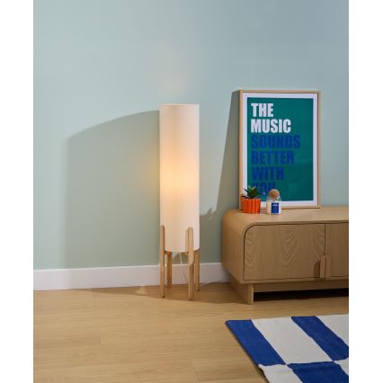 Atmosphera - Stehleuchte KEYAH 1xE27/25W/230V Gummibaumholz