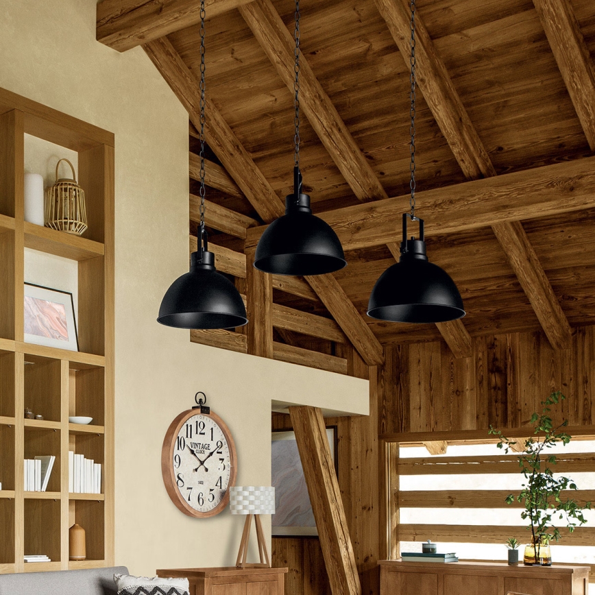 Atmosphera - Suspension chaîne BASALT 1xE27/25W/230V noir