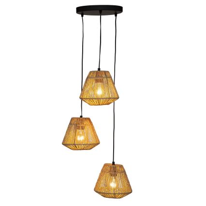 Atmosphera - Suspension filaire JILY 3xE27/40W/230V jute