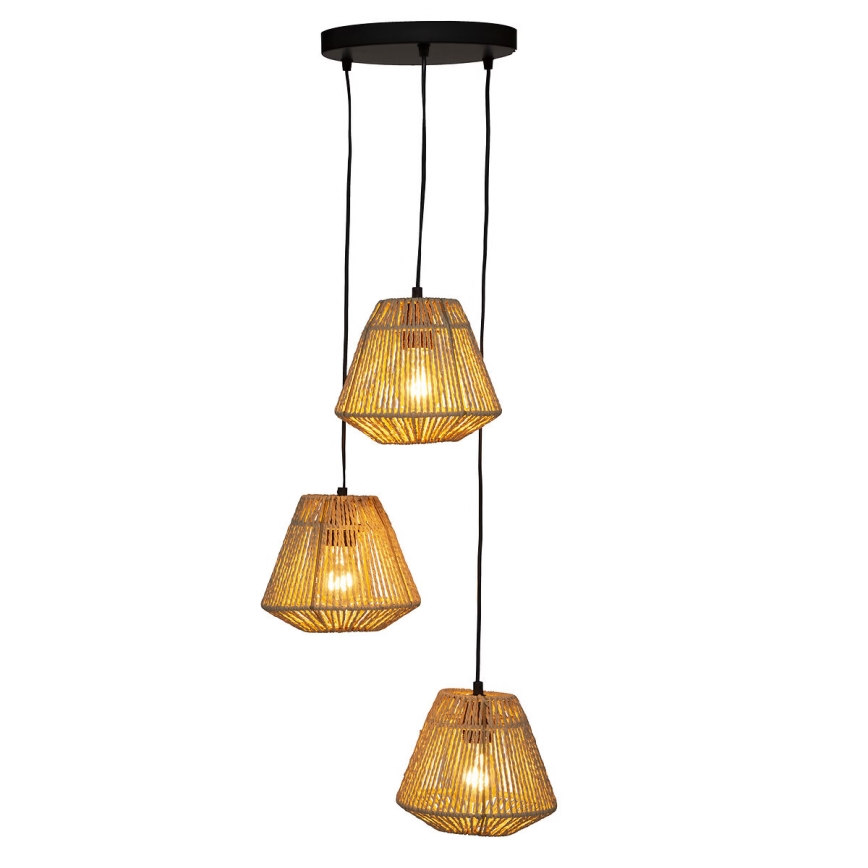Atmosphera - Suspension filaire JILY 3xE27/40W/230V jute