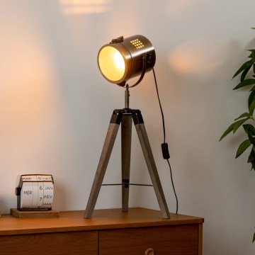 Atmosphera - Tischleuchte EBOR 1xE14/25W/230V Kiefer/Messing