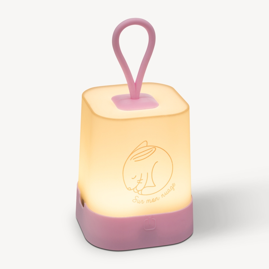 Atmosphera - Veilleuse tactile rechargeable pour enfants RABBIT LED/3,7V 1200 mAh rose
