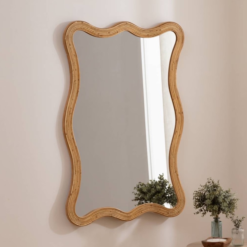 Atmosphera - Wandspiegel MAGGIE 100x70 cm Rattan