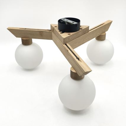 Aufbau-Deckenleuchte ANTONIO 3xG9/5W/230V Eiche/Weiß