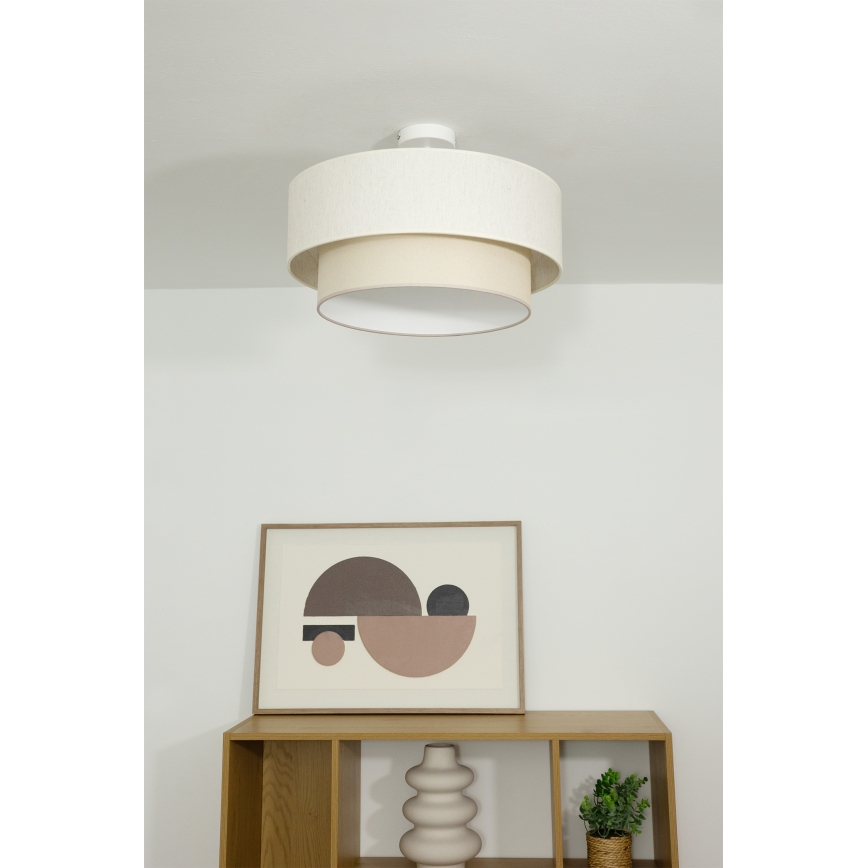 Aufbau-Deckenleuchte NATIA 1xE27/60W/230V Ø 45 cm cremefarben