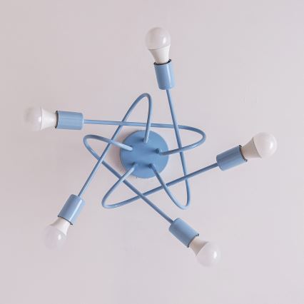 Aufbau-Deckenleuchte OXFORD 5xE27/15W/230V blau