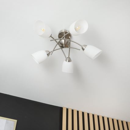 Aufbauleuchte DONNA 5xE27/60W/230V Nickel