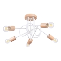 Aufbauleuchte EMBER 5xE27/15W/230V weiß/beige/Buche