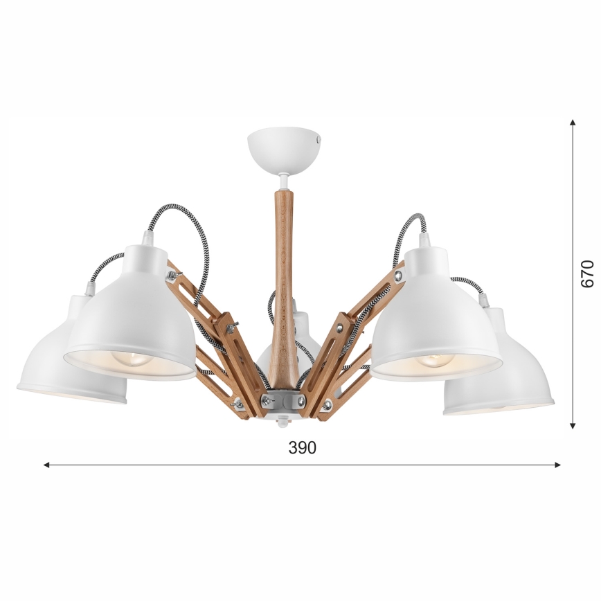 Aufbauleuchte MARCELLO 5xE27/60W/230V - FSC-zertifiziert