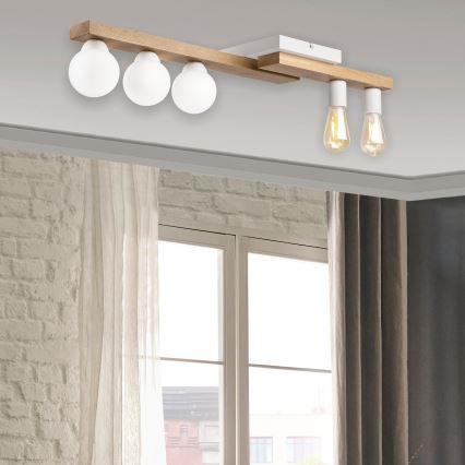 Aufbauleuchte MATTE 2xE27/15W/230V + 3xG9/5W/230V weiß/Eiche