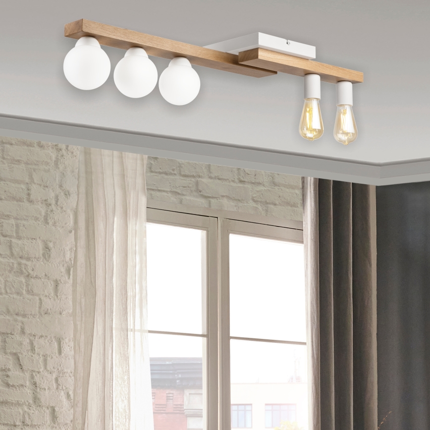 Aufbauleuchte MATTE 2xE27/15W/230V + 3xG9/5W/230V weiß/Eiche