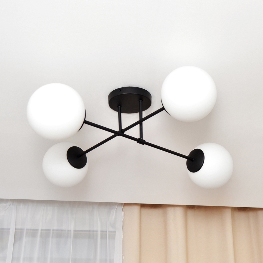 Aufbauleuchte MOON 4xE27/15W/230V schwarz