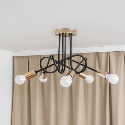 Aufbauleuchte OXFORD 5xE27/15W/230V gold/schwarz