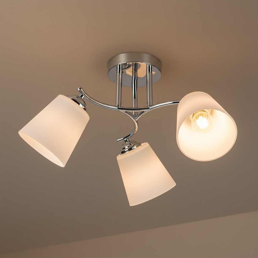 Aufbauleuchte PAFOS 3xE27/15W/230V, glänzender Chrom