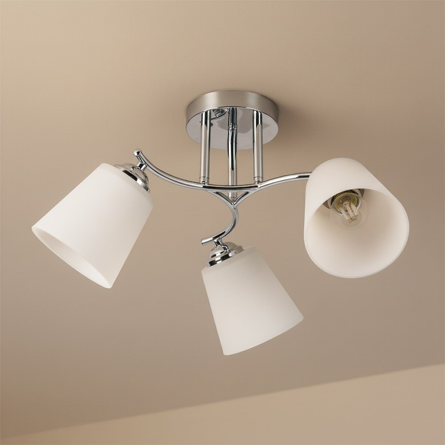 Aufbauleuchte PAFOS 3xE27/15W/230V, glänzender Chrom