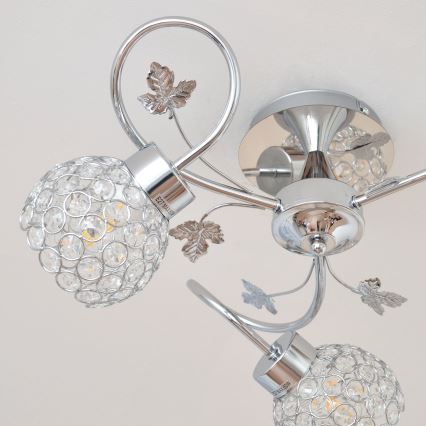 Aufbauleuchte SOPHIA 3xE27/15W/230V glänzendes Chrom/klar