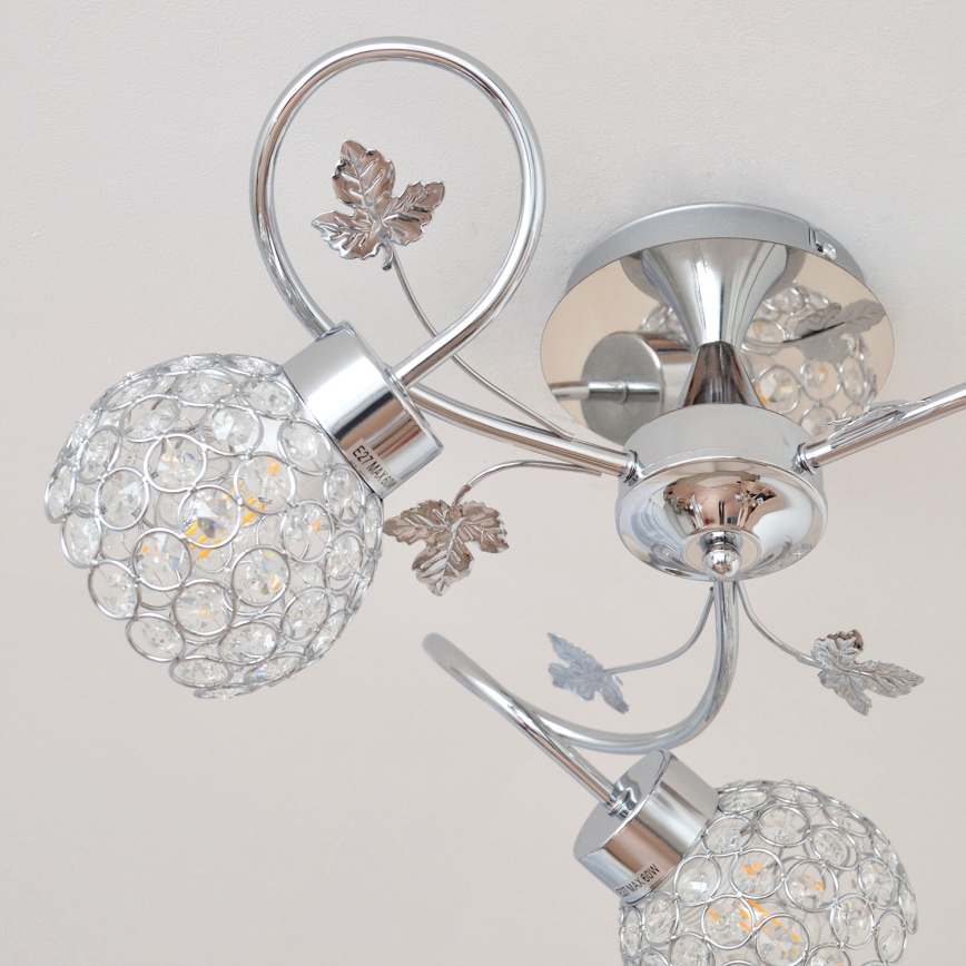 Aufbauleuchte SOPHIA 3xE27/15W/230V glänzendes Chrom/klar