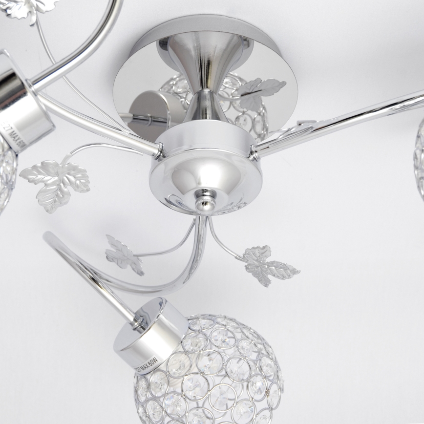 Aufbauleuchte SOPHIA 3xE27/15W/230V glänzendes Chrom/klar