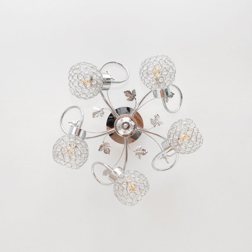 Aufbauleuchte SOPHIA 5xE27/15W/230V glänzendes Chrom/klar