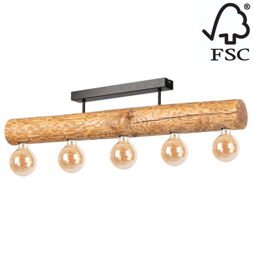 Aufbauleuchte TRABO 5xE27/60W/230V Kiefer – FSC-zertifiziert