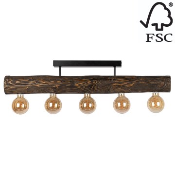 Aufbauleuchte TRABO 5xE27/60W/230V Nussbaumholz – FSC-zertifiziert
