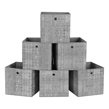 Aufbewahrungsbox CURAN, 6er-Set, grau