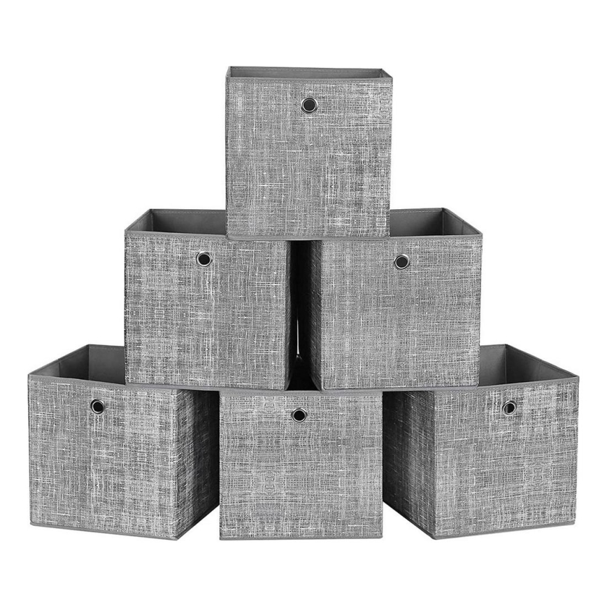 Aufbewahrungsbox CURAN, 6er-Set, grau