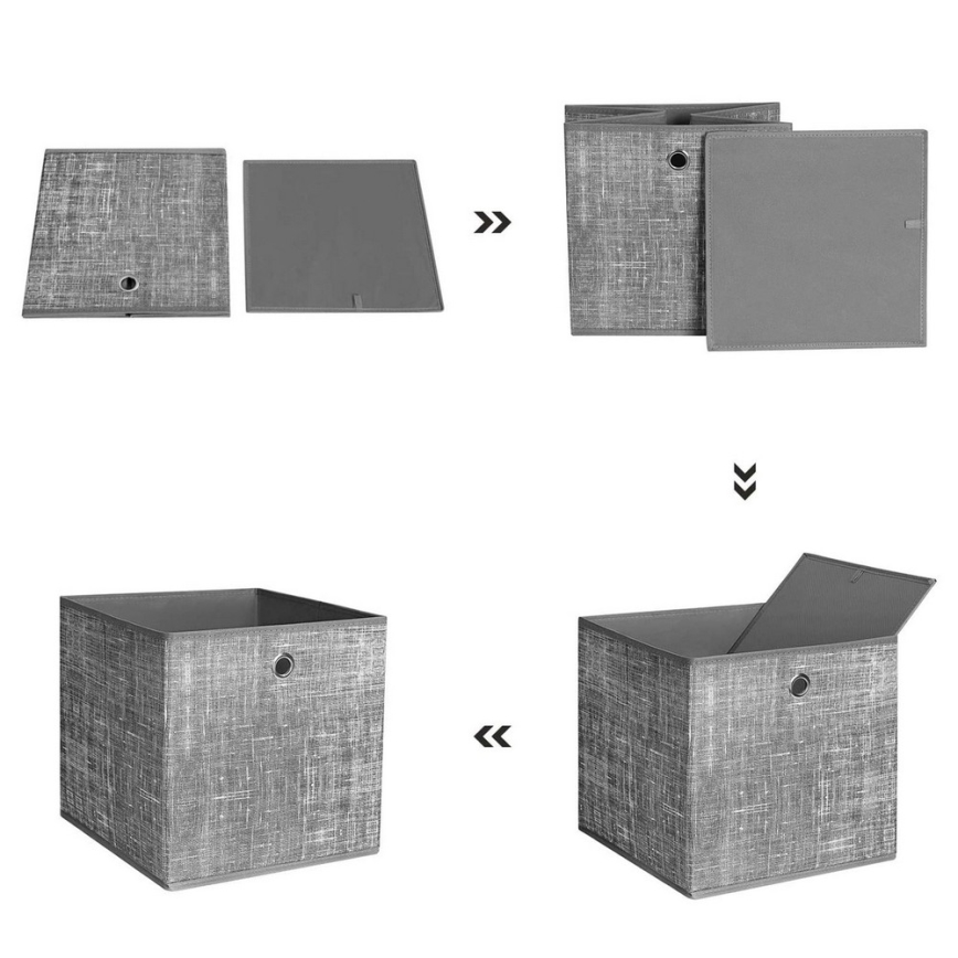 Aufbewahrungsboxen 6 Stück CURAN 30x30x30 cm grau