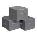 Aufbewahrungsboxen mit Reißverschluss, 3er-Set CURAN, grau