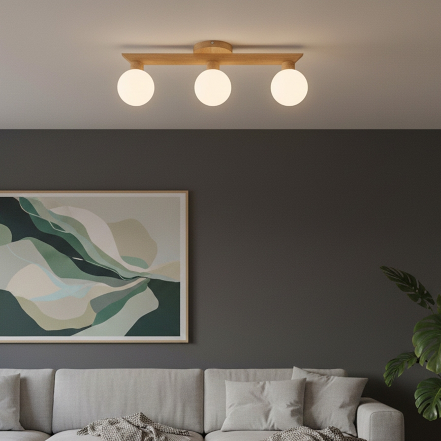 Aufgesetzte Deckenleuchte ANTONIO 3xG9/5W/230V Eiche/Weiß