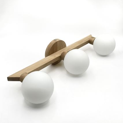 Aufgesetzte Deckenleuchte ANTONIO 3xG9/5W/230V Eiche/Weiß