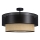 Aufgesetzte Deckenleuchte BORHO, 1x E27 (max. 60 W), 230 V, Ø 50 cm, schwarz/jute