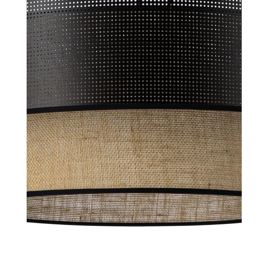 Aufgesetzte Deckenleuchte BORHO 1xE27/60W/230V schwarz/jute