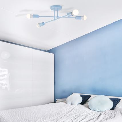 Aufgesetzte Deckenleuchte CAMBRIDGE 4xE27/15W/230V blau