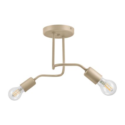 Aufgesetzte Deckenleuchte CHARLIE 2xE27/15W/230V beige