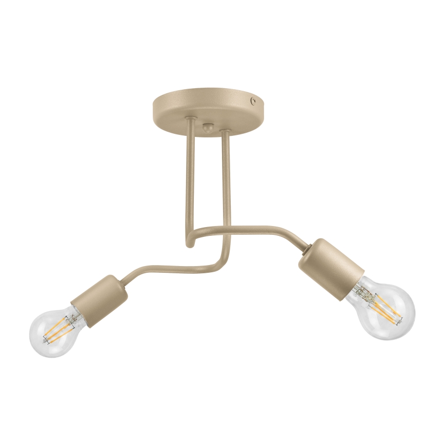 Aufgesetzte Deckenleuchte CHARLIE 2xE27/15W/230V beige