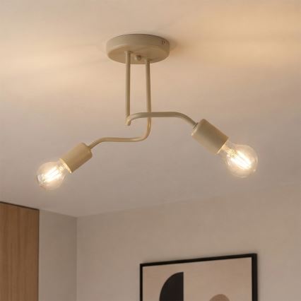 Aufgesetzte Deckenleuchte CHARLIE 2xE27/15W/230V beige