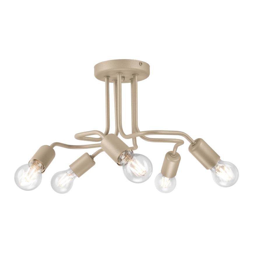 Aufgesetzte Deckenleuchte CHARLIE 5xE27/15W/230V beige