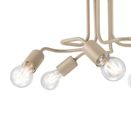 Aufgesetzte Deckenleuchte CHARLIE 5xE27/15W/230V beige