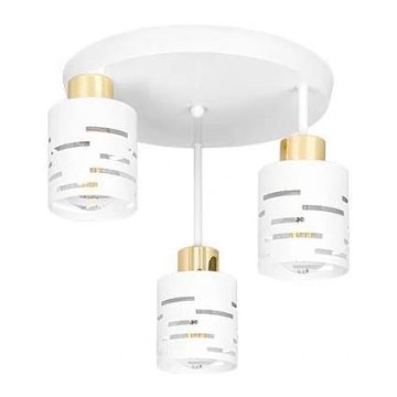 Aufgesetzte Deckenleuchte ELEN 3xE27/35W/230V weiß/gold
