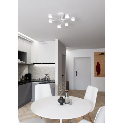 Aufgesetzte Deckenleuchte HALO 6xGX53/10W/230V, weiß