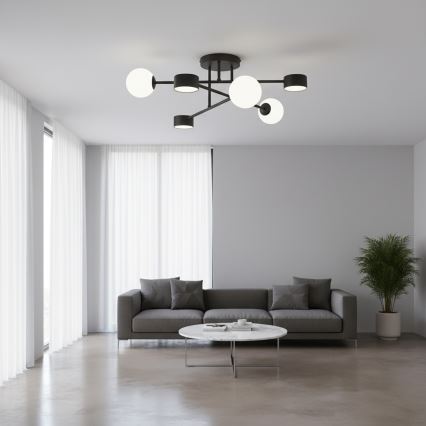 Aufgesetzte Deckenleuchte HOLON 3xG9/8W/230V + 3xGX53/12W schwarz