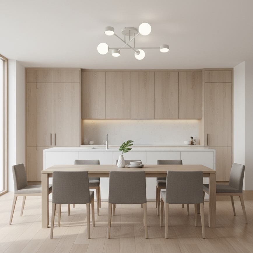 Aufgesetzte Deckenleuchte HOLON 3xG9/8W/230V + 3xGX53/12W Weiß