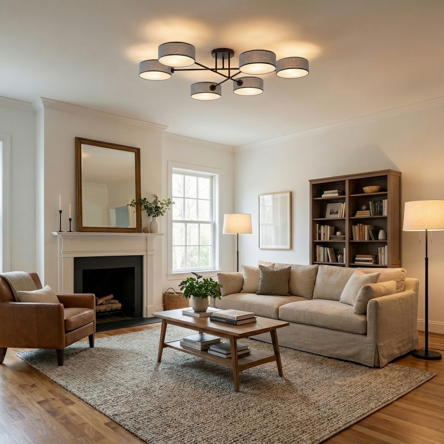 Aufgesetzte Deckenleuchte MAGA 6xE14/10W/230V grau