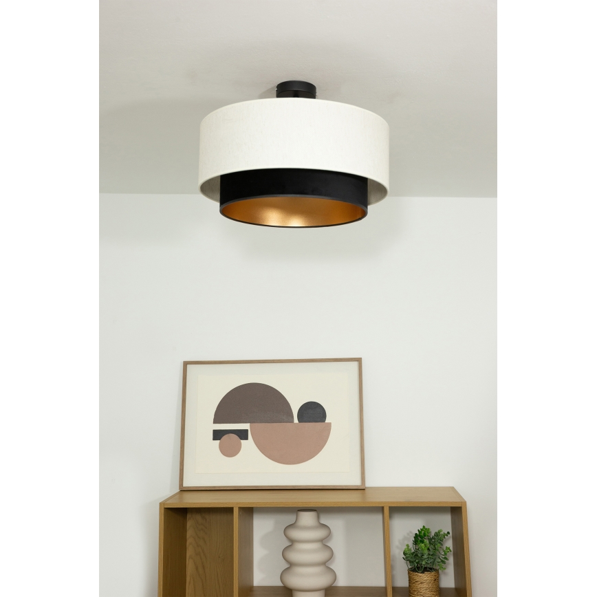 Aufgesetzte Deckenleuchte NATIA 1xE27/60W/230V Ø 45 cm weiß/schwarz