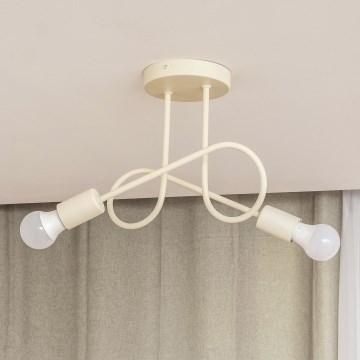 Aufgesetzte Deckenleuchte OXFORD 2xE27/15W/230V cremefarben