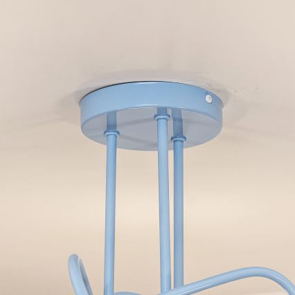 Aufgesetzte Deckenleuchte OXFORD 3xE27/15W/230V blau