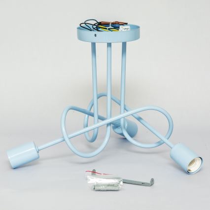 Aufgesetzte Deckenleuchte OXFORD 3xE27/15W/230V blau